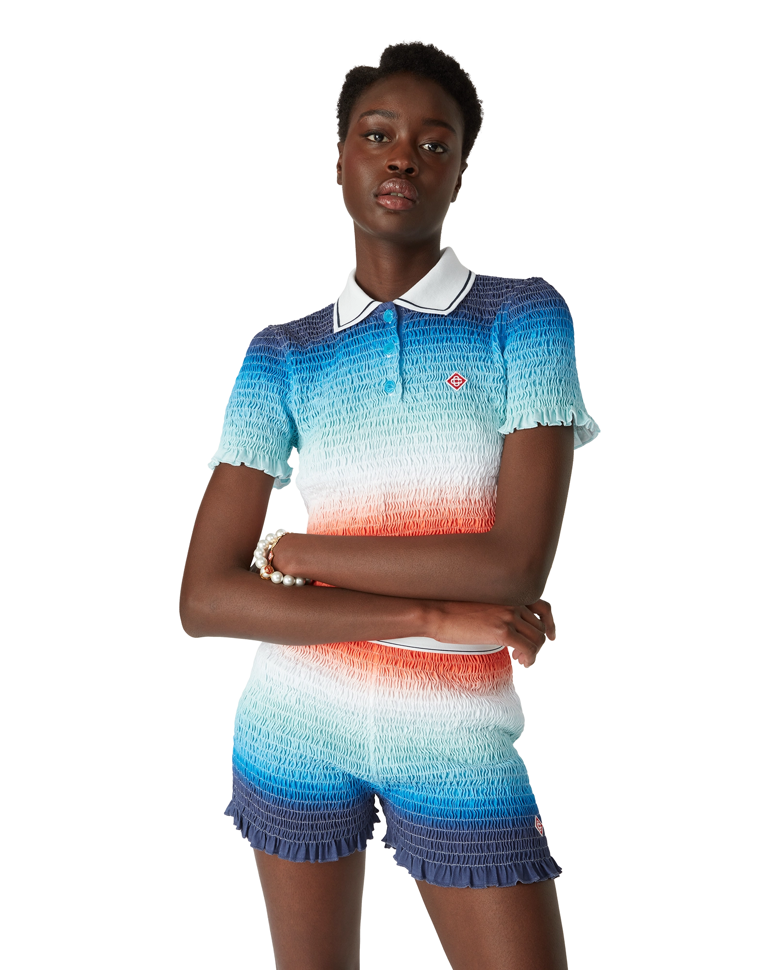 Gradient Cropped Polo Shirt - Image 4