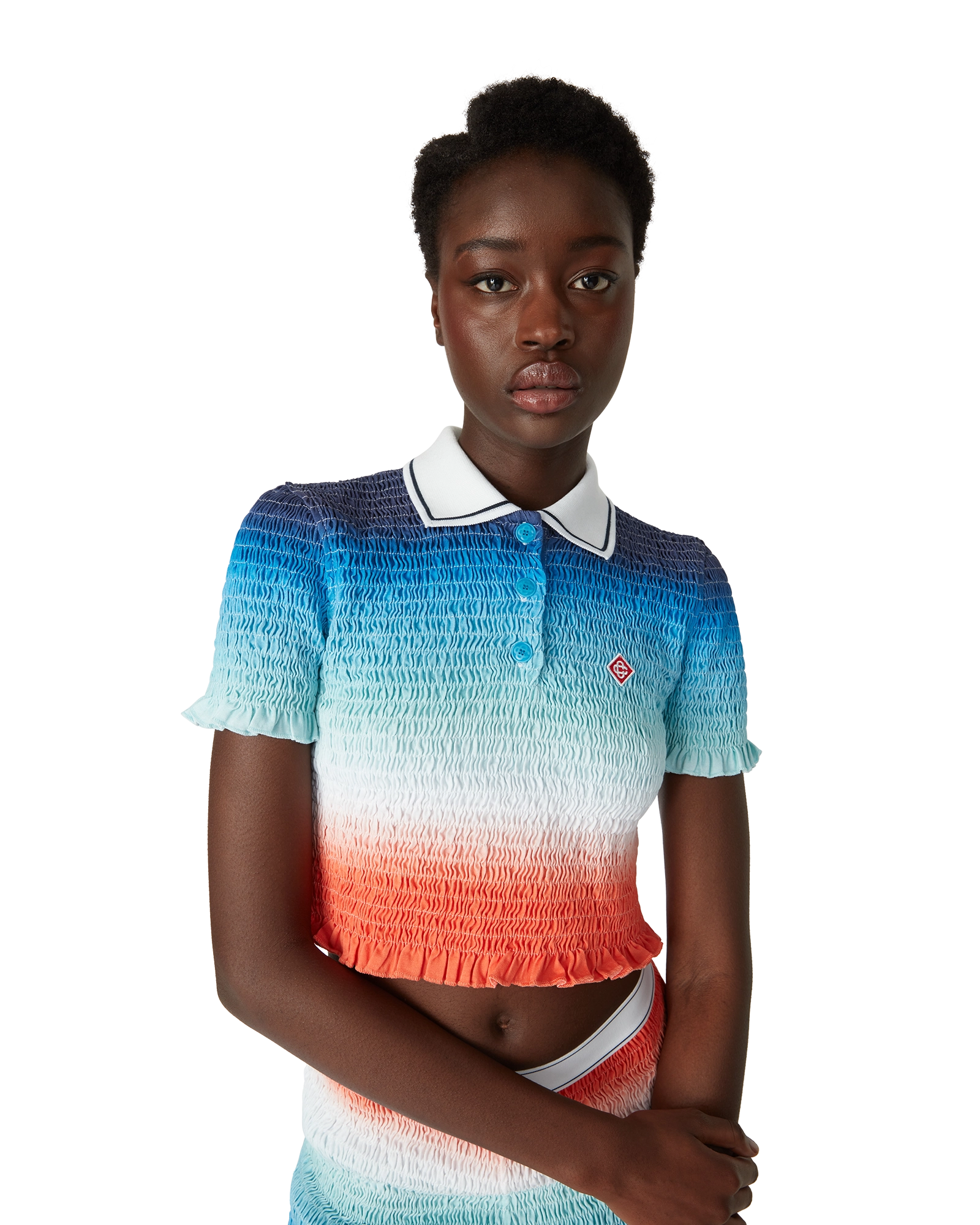 Gradient Cropped Polo Shirt - Image 5