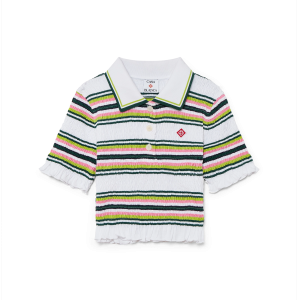 Stripe Cropped Polo Shirt