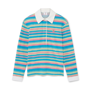 Stripe Towelling Polo Shirt