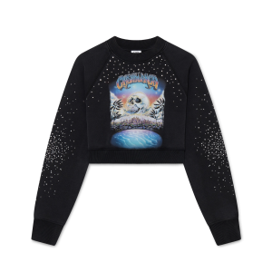 La Prémonition Crystal Embellished Cropped Sweatshirt