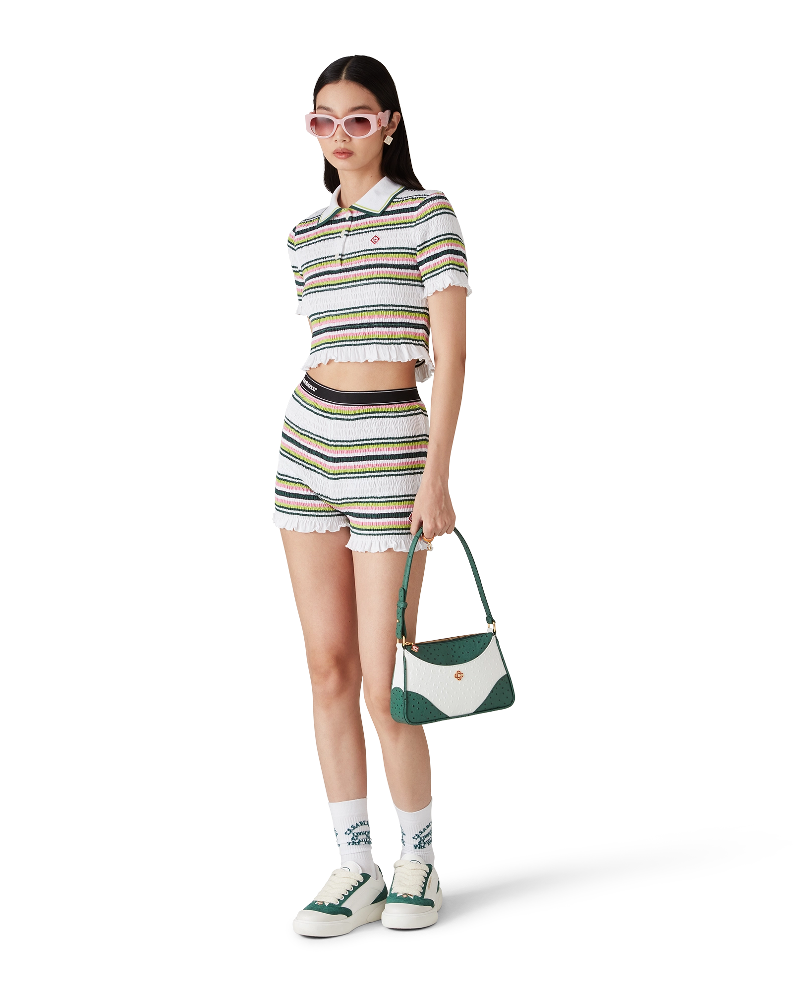 Stripe Shirred Shorts - Image 2