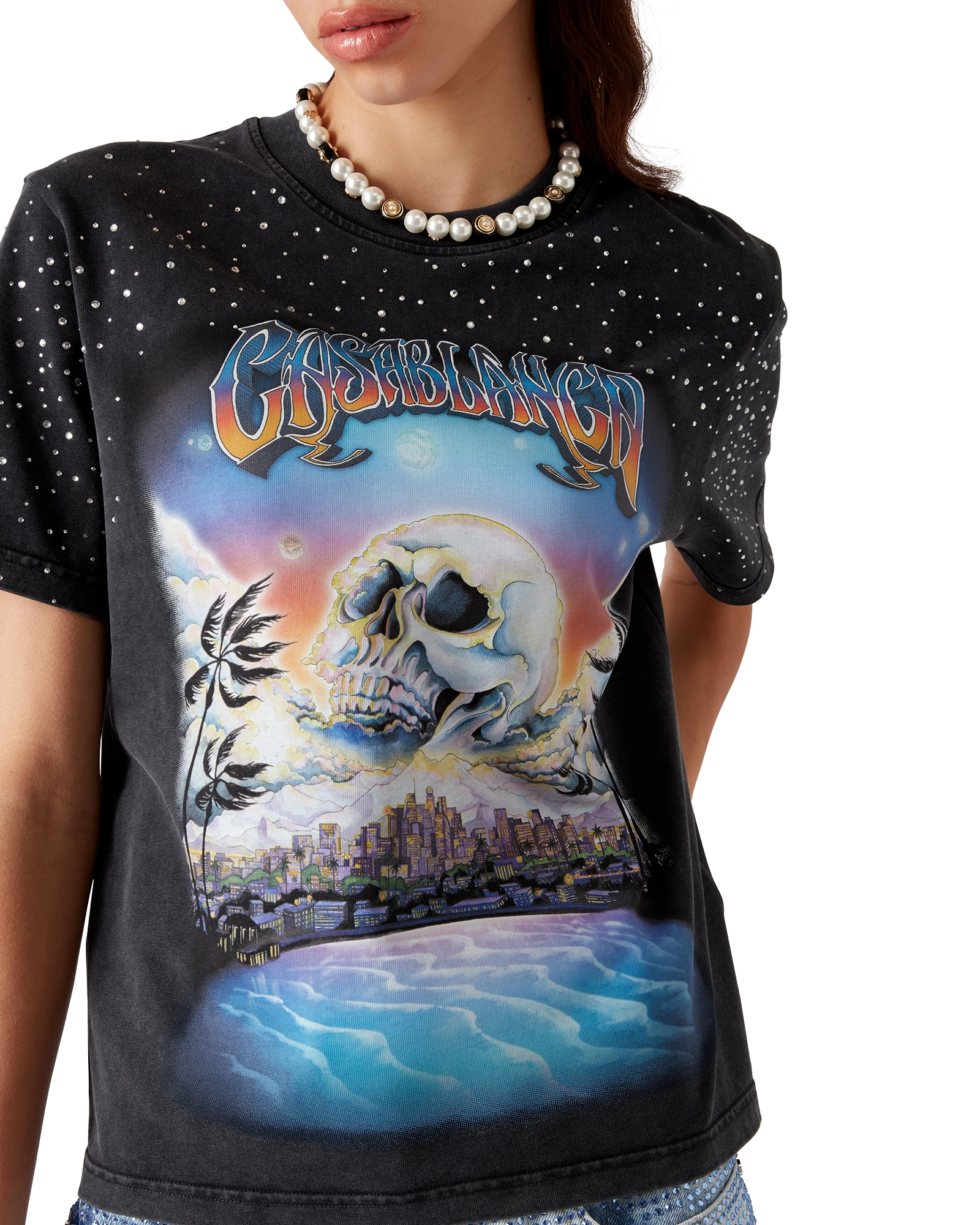 La Prémonition Crystal Embellished Short Sleeve T-Shirt - Image 5
