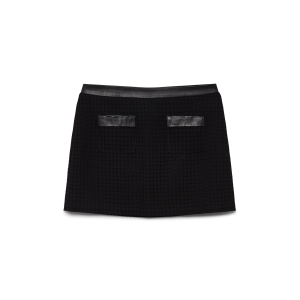 Open Weave Tailored Mini Skirt