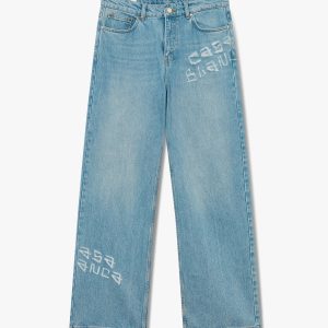 Graffiti Distressed Denim Jeans