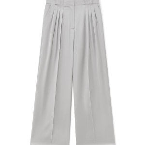 Wool Triple Pleat Tailored Trousers