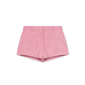 Embossed Leather Mini Shorts