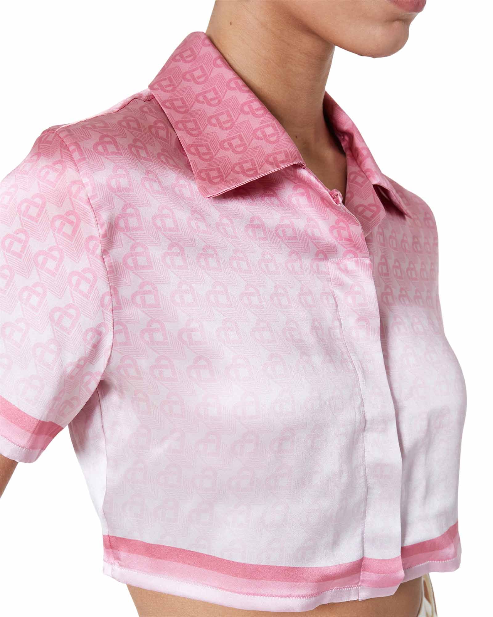 Morning City View Cropped Silk Shirt - Image 4