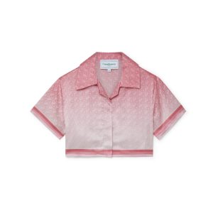 Morning City View Cropped Silk Shirt