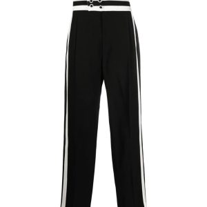 Black High Waisted Cummerbund Trousers
